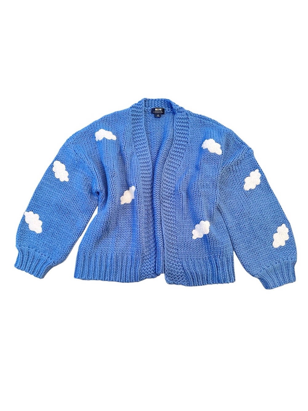 Maeve Anthropologie Cloud Cardigan blue and white size 1X